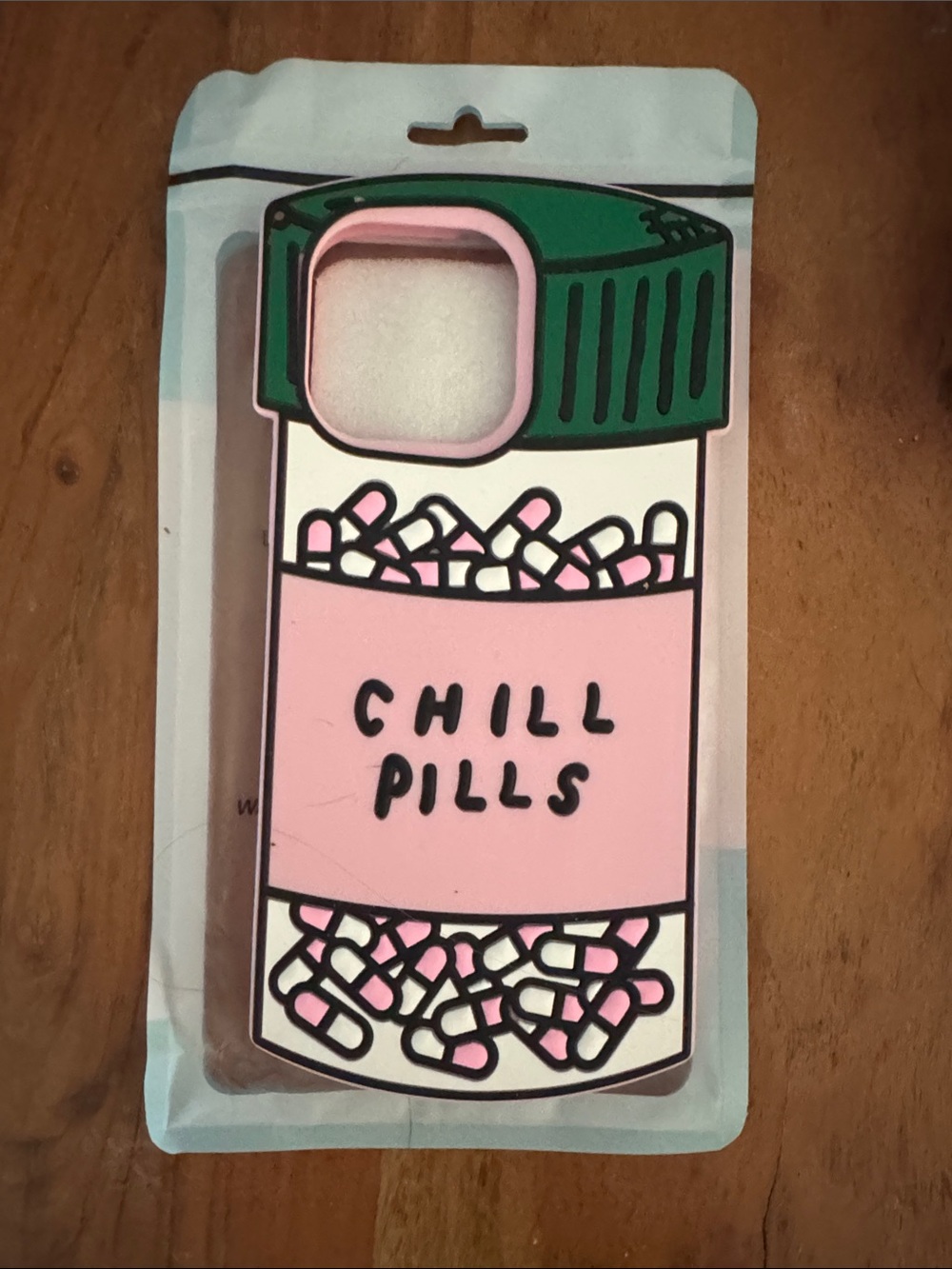 Pink 'Chill Pills' Capsule Bottle Phone Case - Cute Protective Design